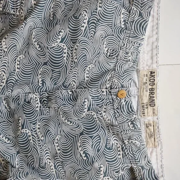 AKOO Brand Cargo Utility Shorts Rip Curl Waves Skateboard Grunge Mens Size 38 - Picture 8 of 11